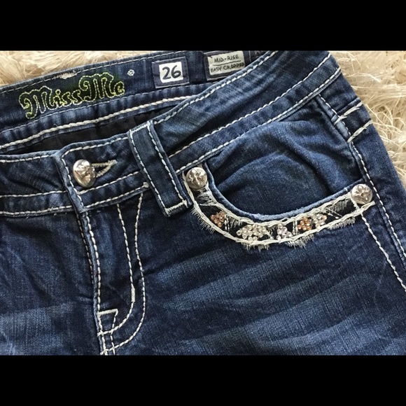 MISS ME Womens size 26 MID RISE EASY CROPPED JEANS - Picture 7 of 7